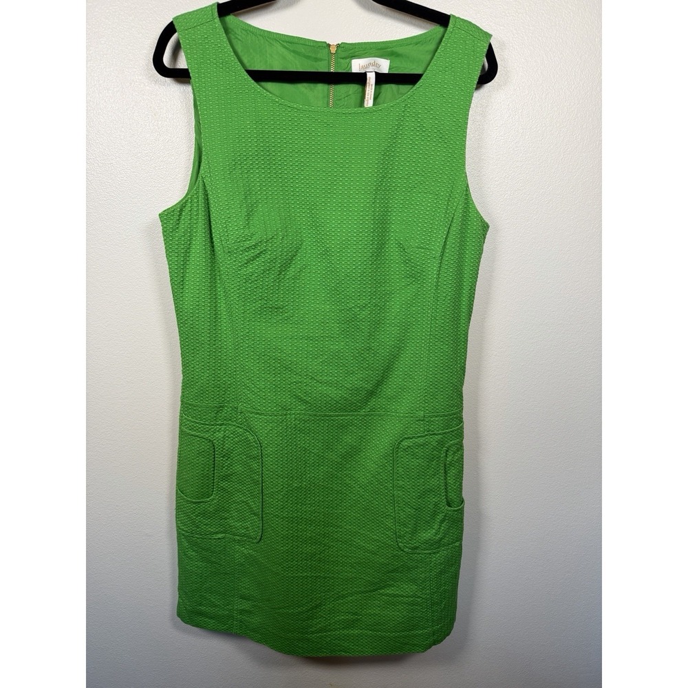 Autumn wedding guest dress Laundry by Shelli Segal Lime green Cotton Size 12‎